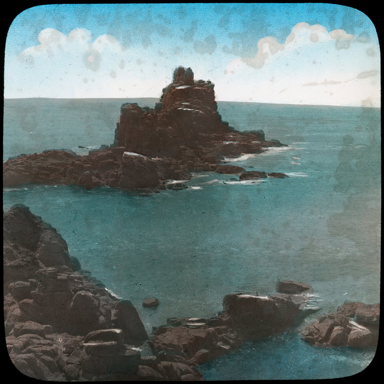 Armed Knights Rock, Lands End, Cornwall, late 19th or early 20th century by Church Army Lantern Department