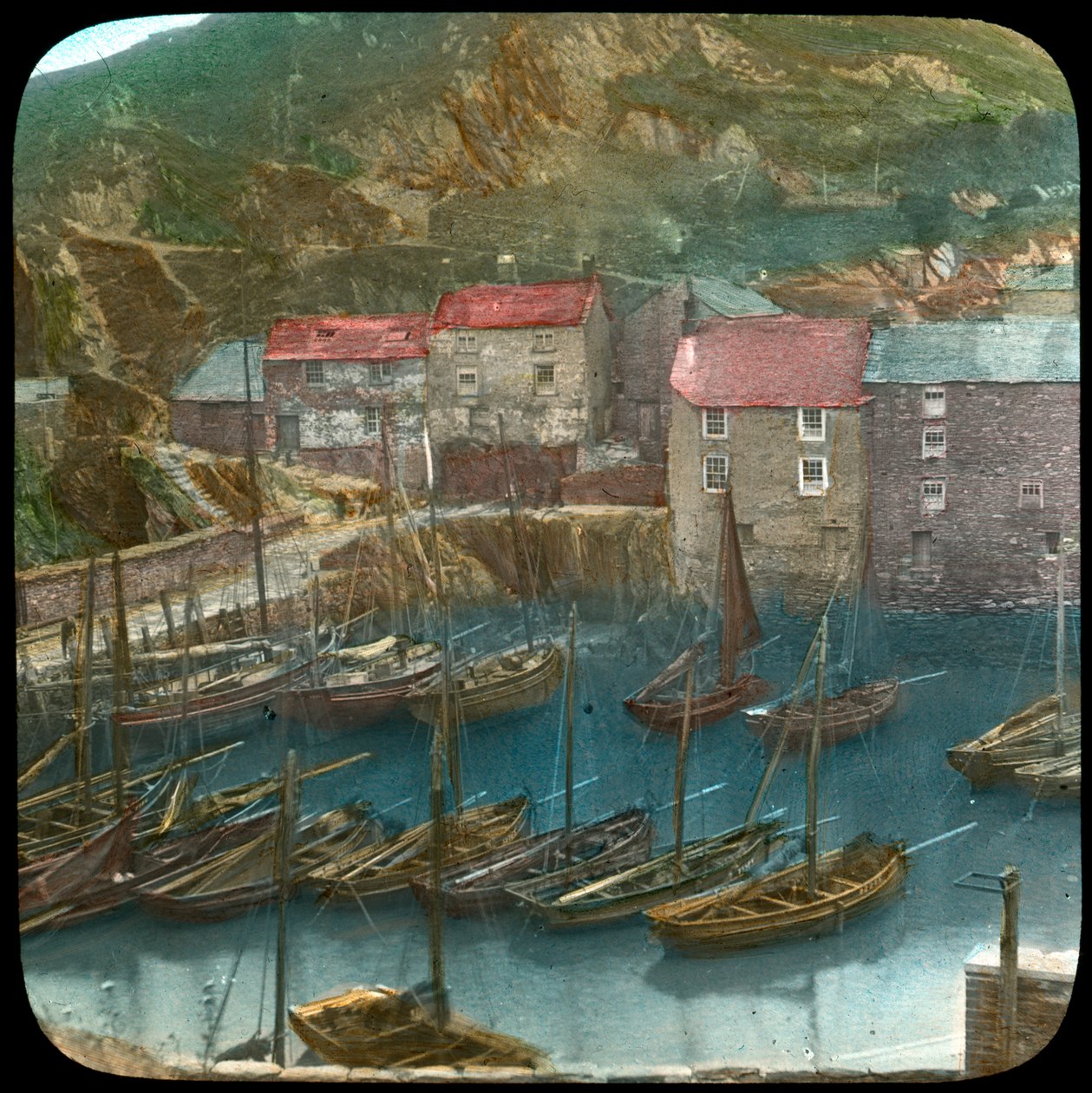 Fishing Boats in the Harbour, Polperro, Cornwall, Late 19th or Early 20th Century by Church Army Lantern Department