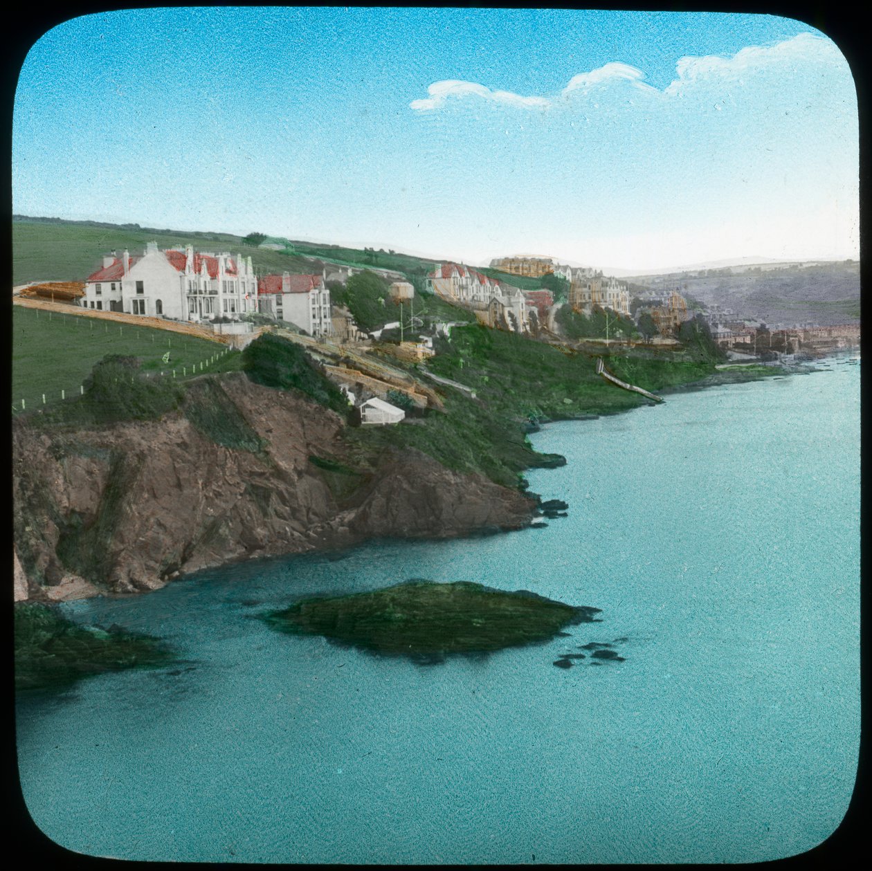 Fowey from the Castle, Cornwall, late 19th or early 20th century by Church Army Lantern Department