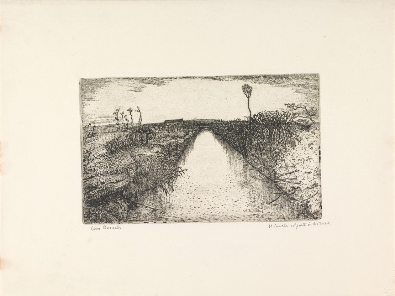 Landscape with Canal by Cino Bozzetti