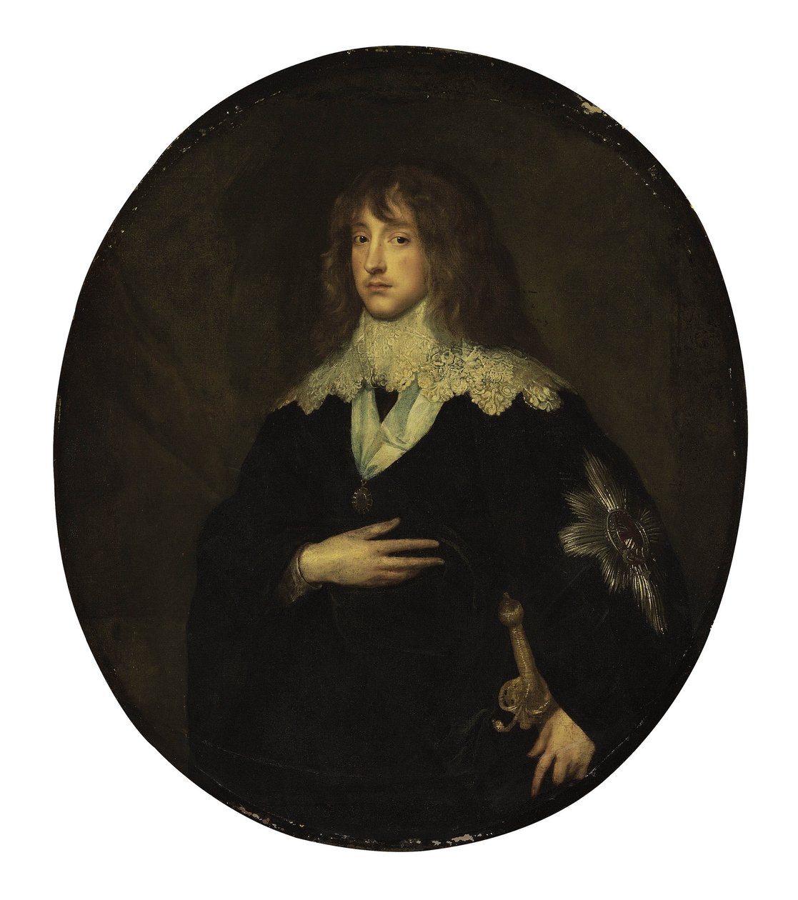 Portrait of Prince Charles Louis, Elector Palatine (1617-1680) as Knight of the Order of the Garter by Circle of Anthony van Dyck