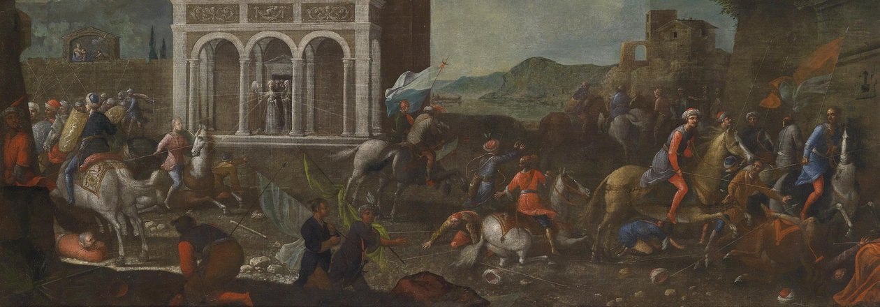 Saint Catherine of Siena Defending a City Against the Turks by circle of Vittore Carpaccio