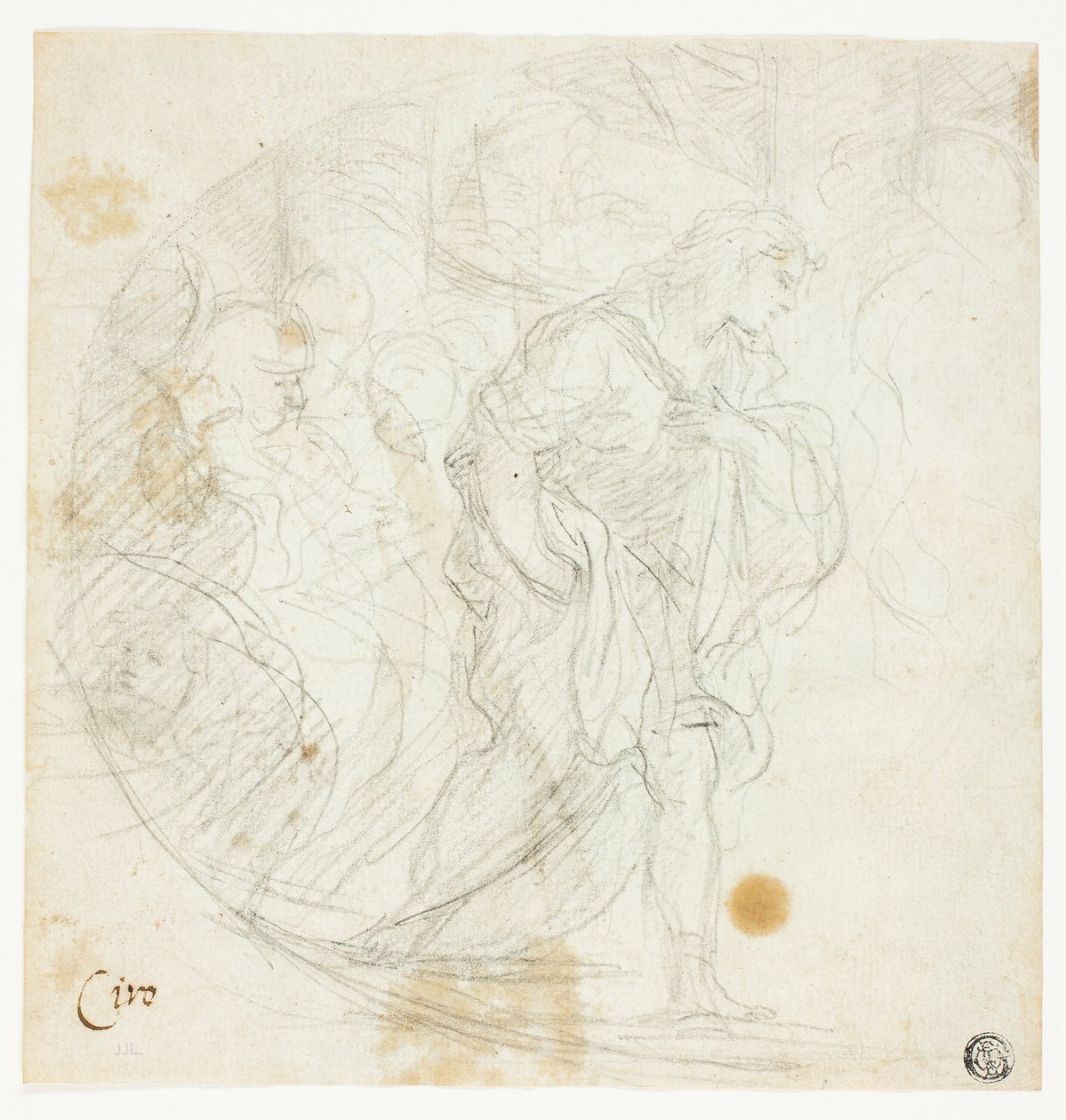 Unidentified Biblical Scene; Sketches by Ciro Ferri