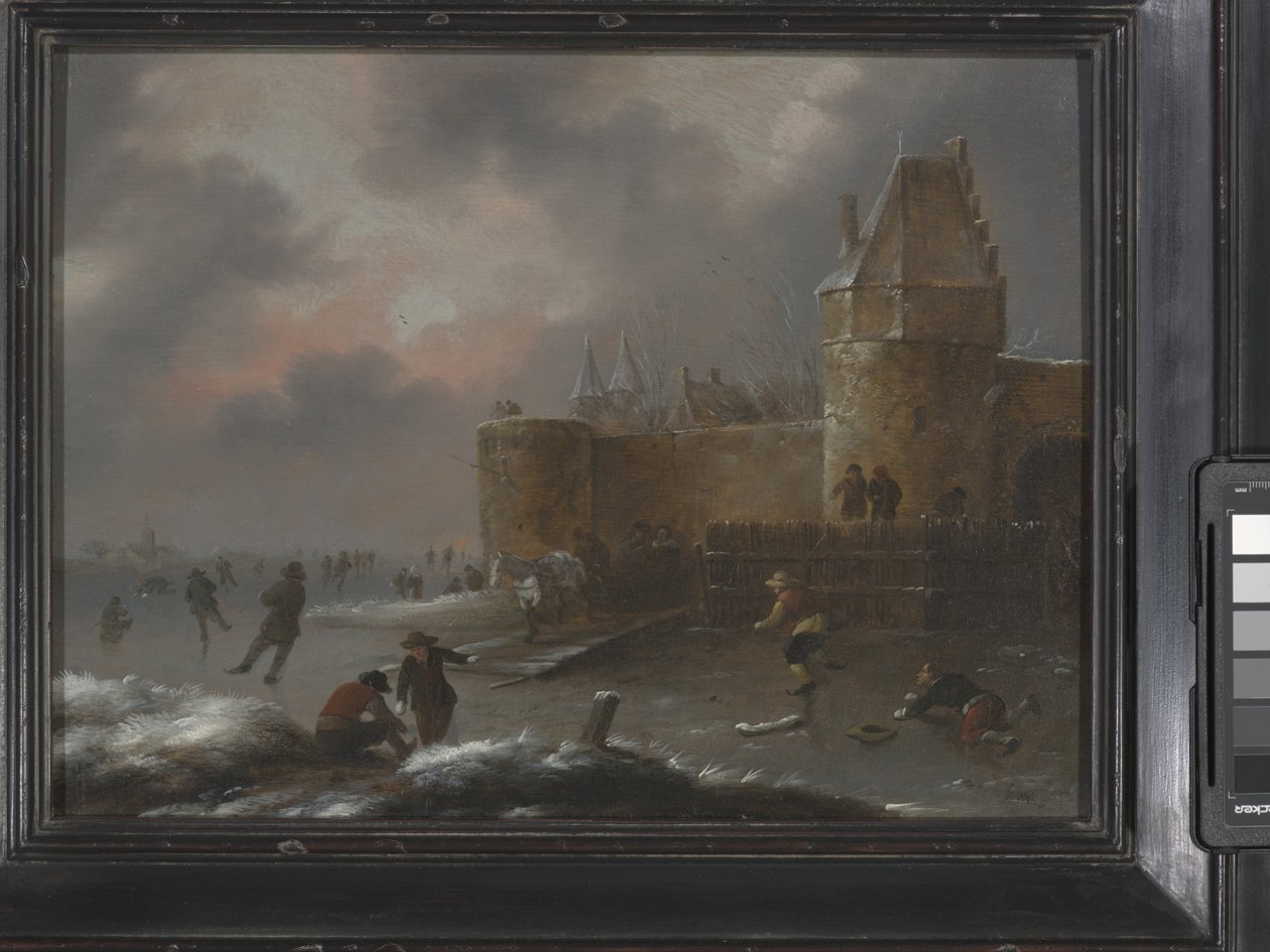 Winter Landscape with Skaters by Claes (1630 76) Molenaer