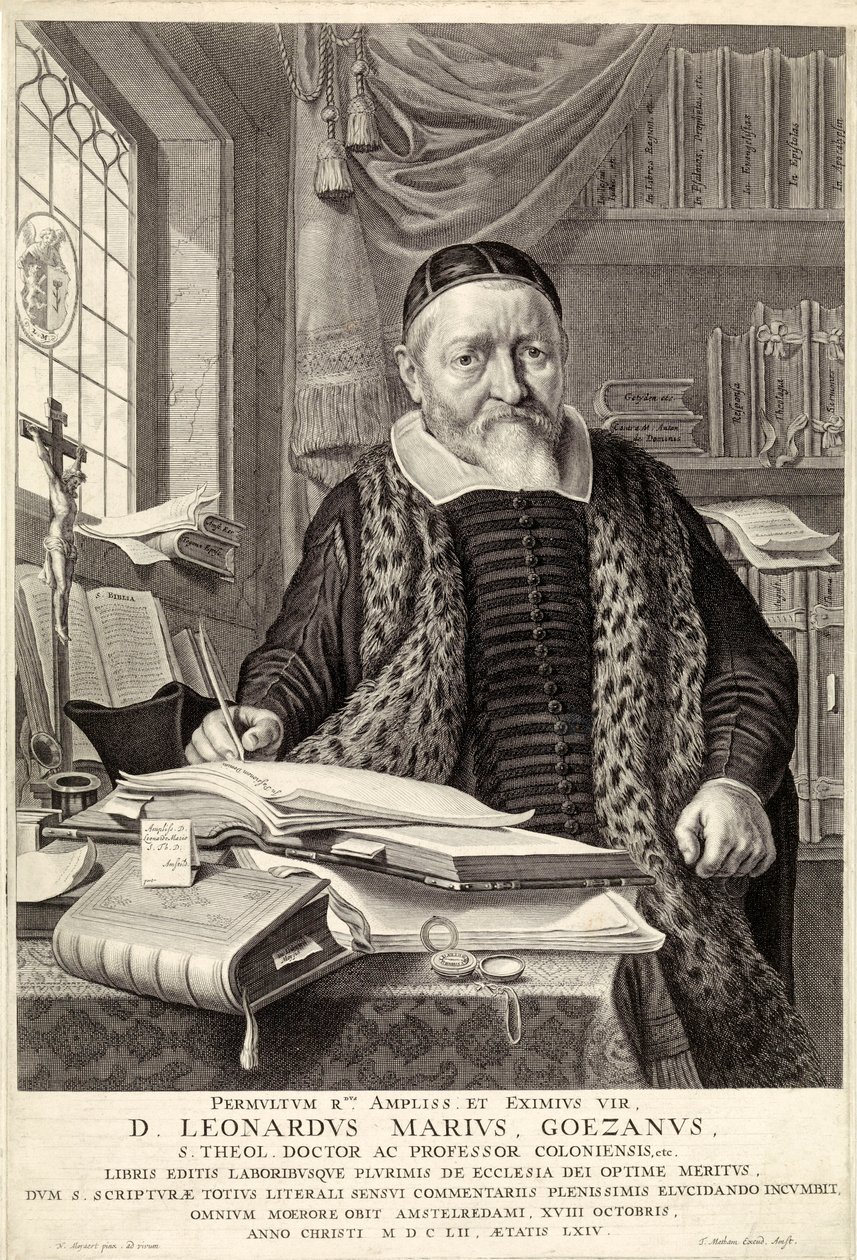 D. Leonardus Marius Goezanus, pub. 1654 engraving by Claes Corneliszoon Moeyaert