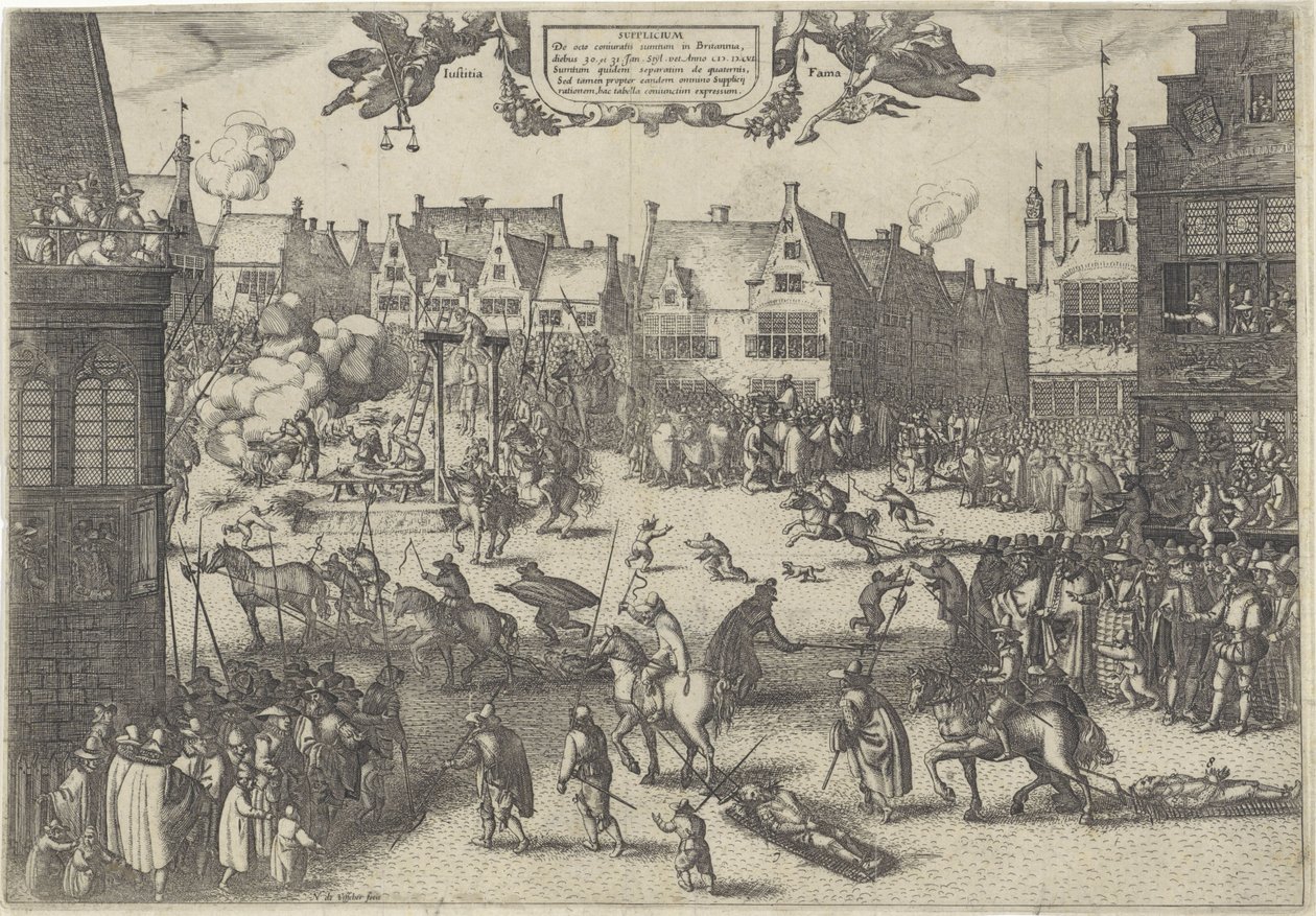 Execution of the Conspirators of the Gunpowder Plot, 1606 by Claes Jansz. Visscher (II)