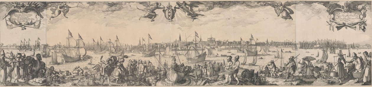 Profile of Amsterdam, Seen from the IJ, Consisting of Two Parts by Claes Jansz. Visscher (II)