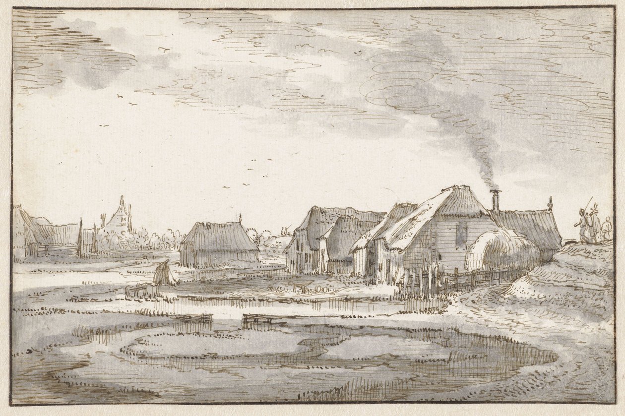 Spaarndammerdijk near the Braakjes by Claes Jansz. Visscher (II)
