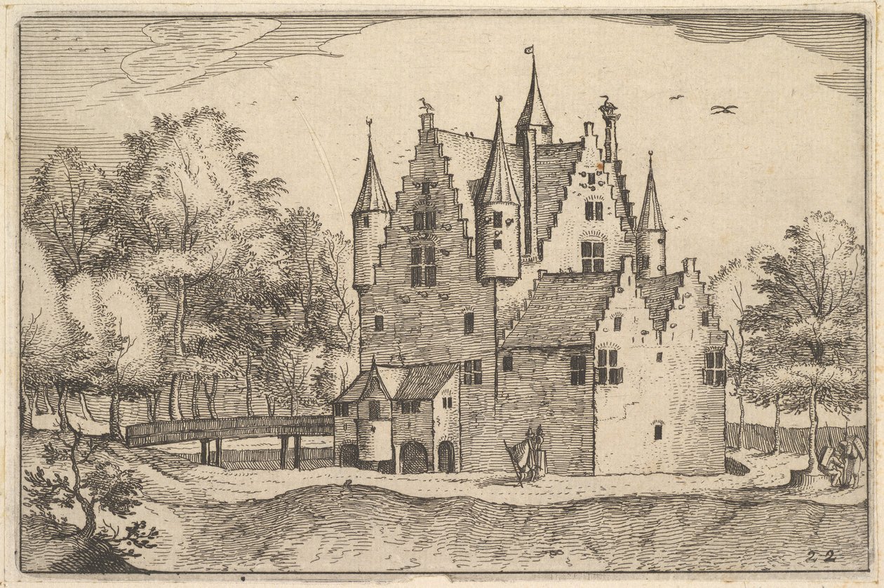 A Castle, Plate 22 from Regiunculae et Villae Aliquot Ducatus Brabantiae, ca. 1610 by Claes Jansz Visscher
