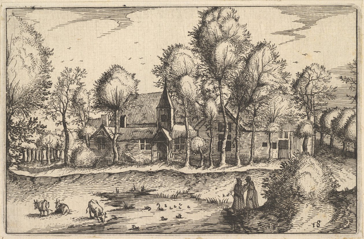 A Pond, plate 18 from Regiunculae et Villae Aliquot Ducatus Brabantiae by Claes Jansz Visscher