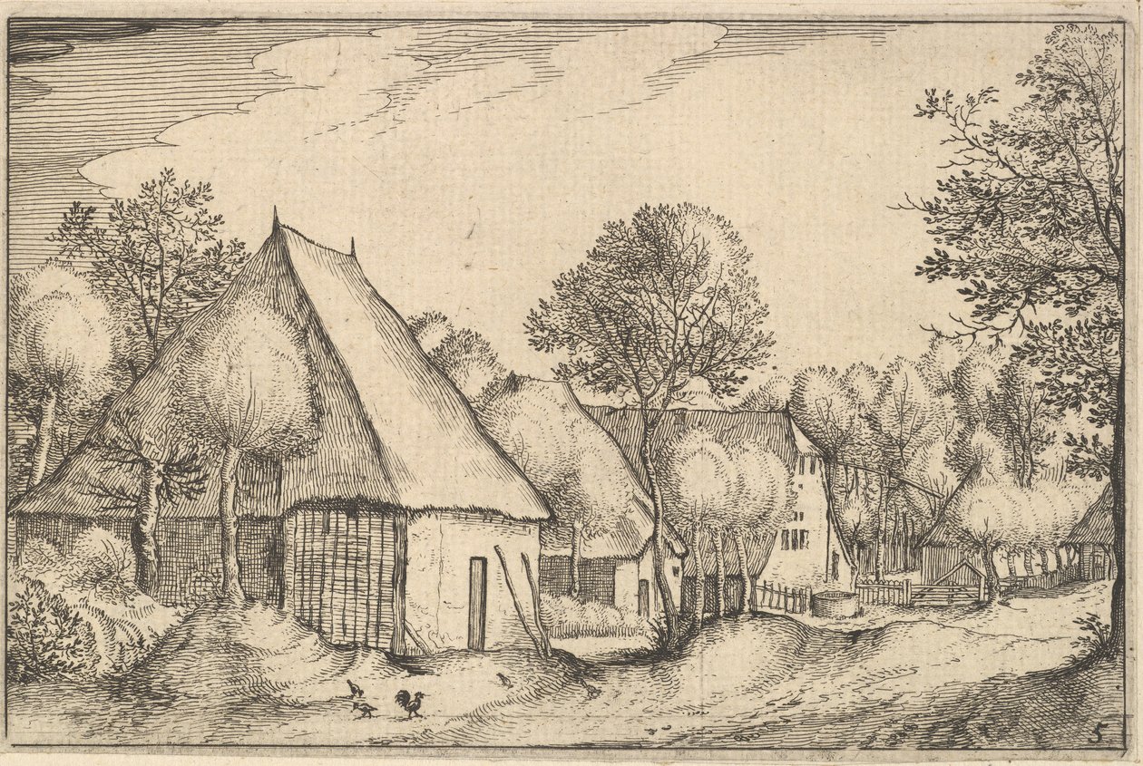 Farmyard, plate 5 from Regiunculae et Villae Aliquot Ducatus Brabantiae by Claes Jansz Visscher