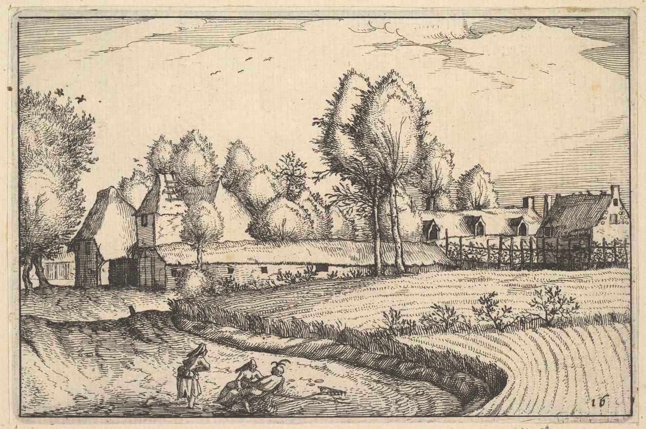 Road along a Field, plate 16 from Regiunculae et Villae Aliquot Ducatus Brabantiae, ca. 1610 by Claes Jansz Visscher