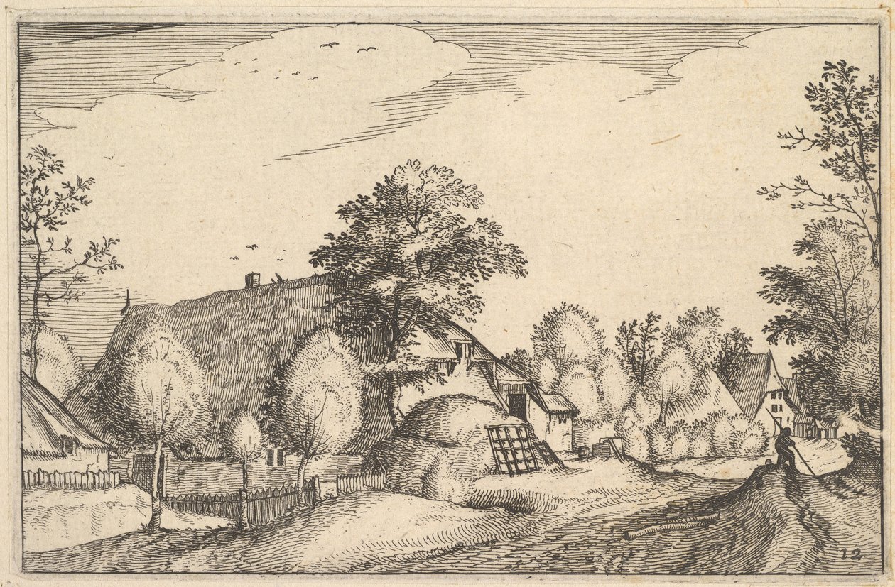 Village Road, plate 12 from Regiunculae et Villae Aliquot Ducatus Brabantiae by Claes Jansz Visscher