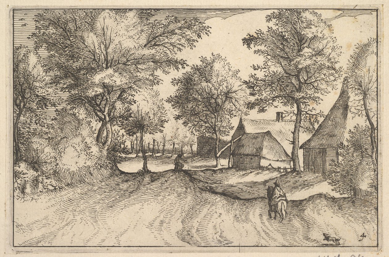 Village Road, plate 4 from Regiunculae et Villae Aliquot Ducatus Brabantiae by Claes Jansz Visscher