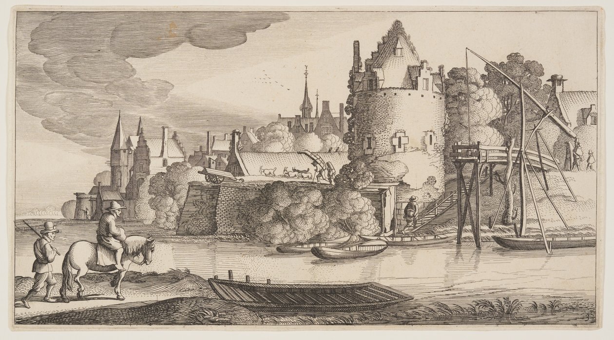 Town Situated at a River, from Landscapes (Playsante Lantschappen) by Claes Jansz. Visscher II