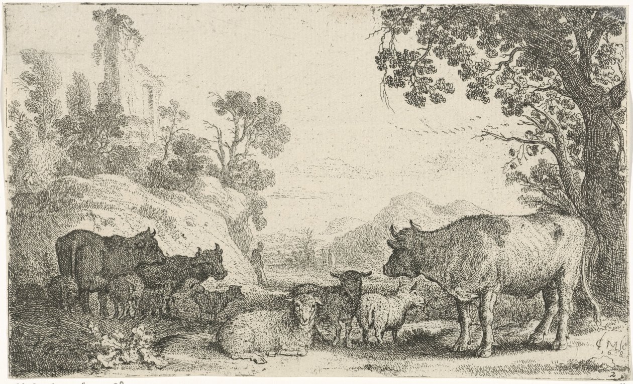Landscape with Cattle by Claes Moeyaert