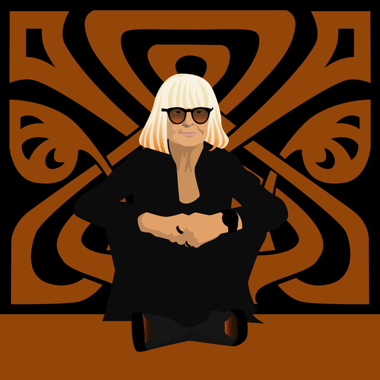 Portrait of Barbara Hulanicki, fashion designer, founder of Biba, interior designer and illustrator by Claire Huntley