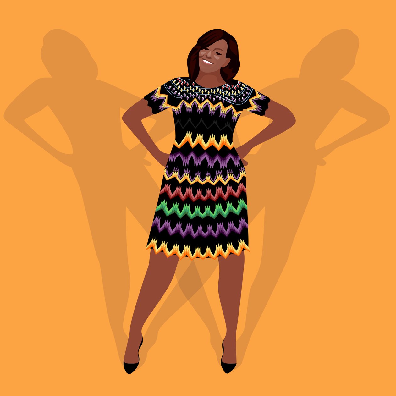 Portrait of Michelle Obama by Claire Huntley