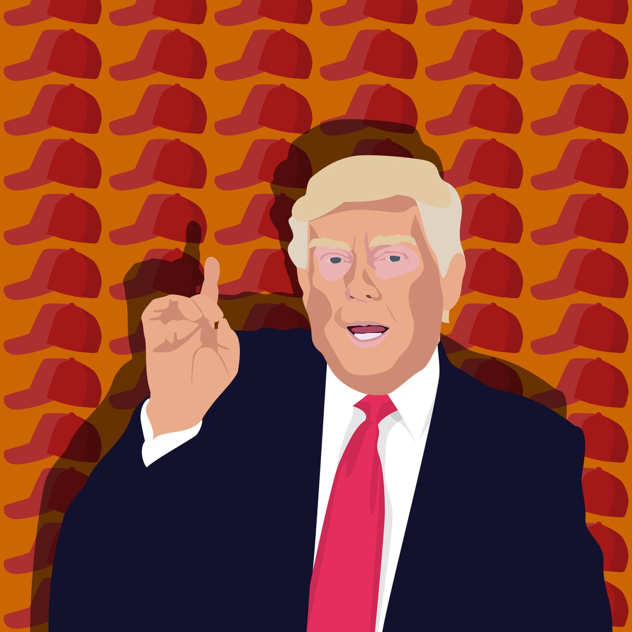 Trump and the baseball cap by Claire Huntley