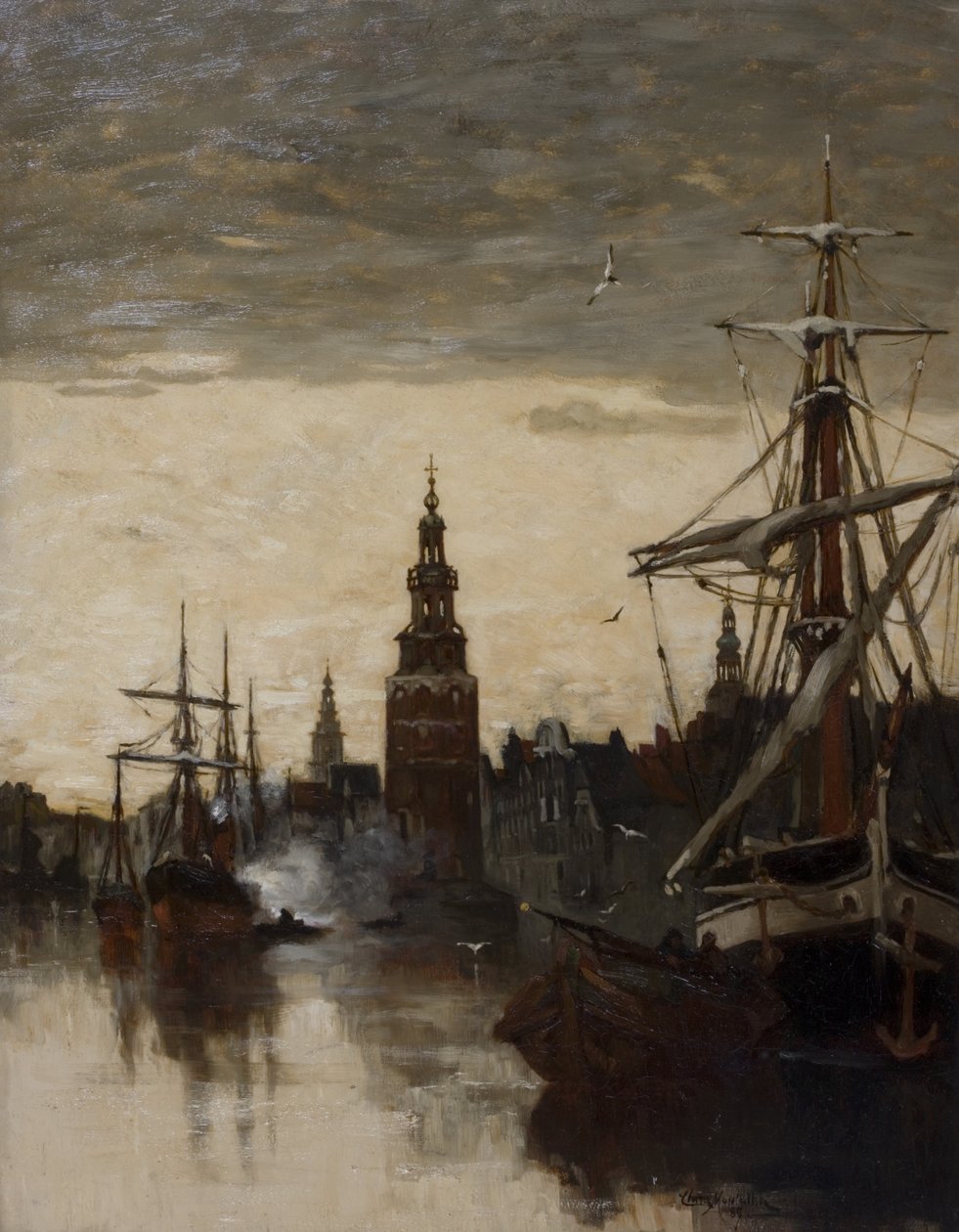 Old Watch Tower, Amsterdam by Clara Montalba
