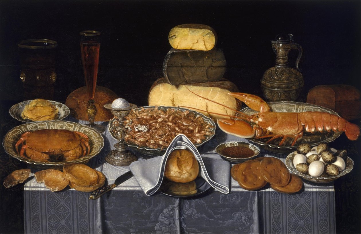 Still Life with Crab, Shrimps and Lobster by Charlotte Evans