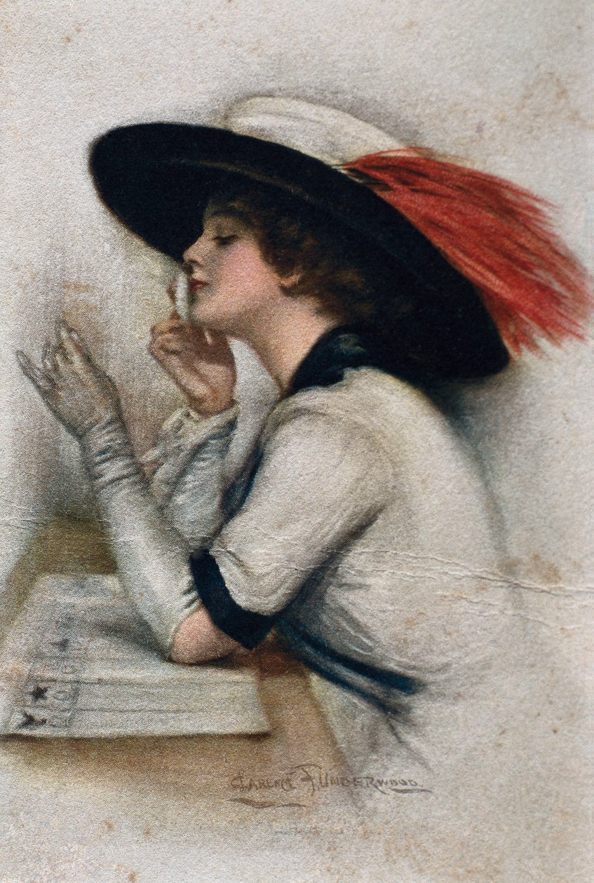 An elegant young woman voting in the 1920 elections in the United States by Clarence F. Underwood