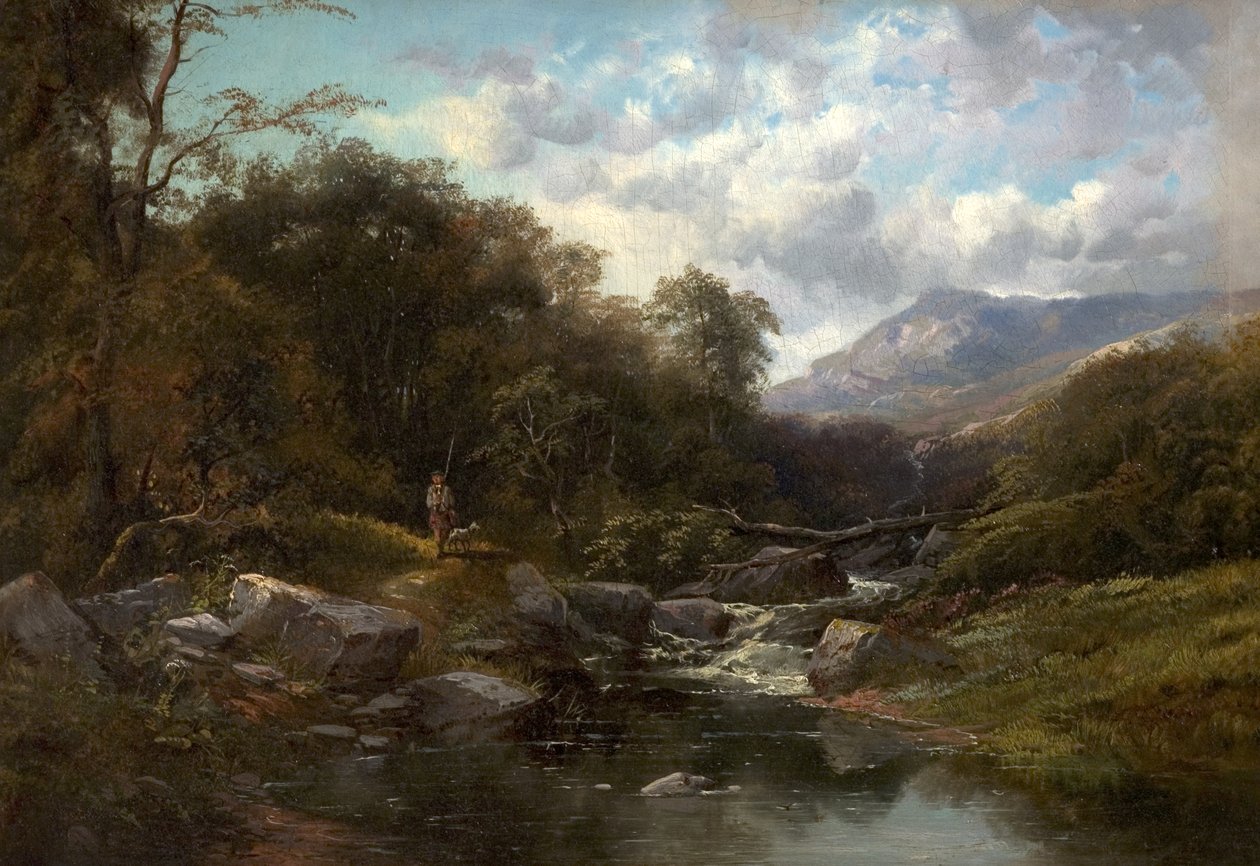A Mountain Stream by Clarence Roe: Premium art reproduction