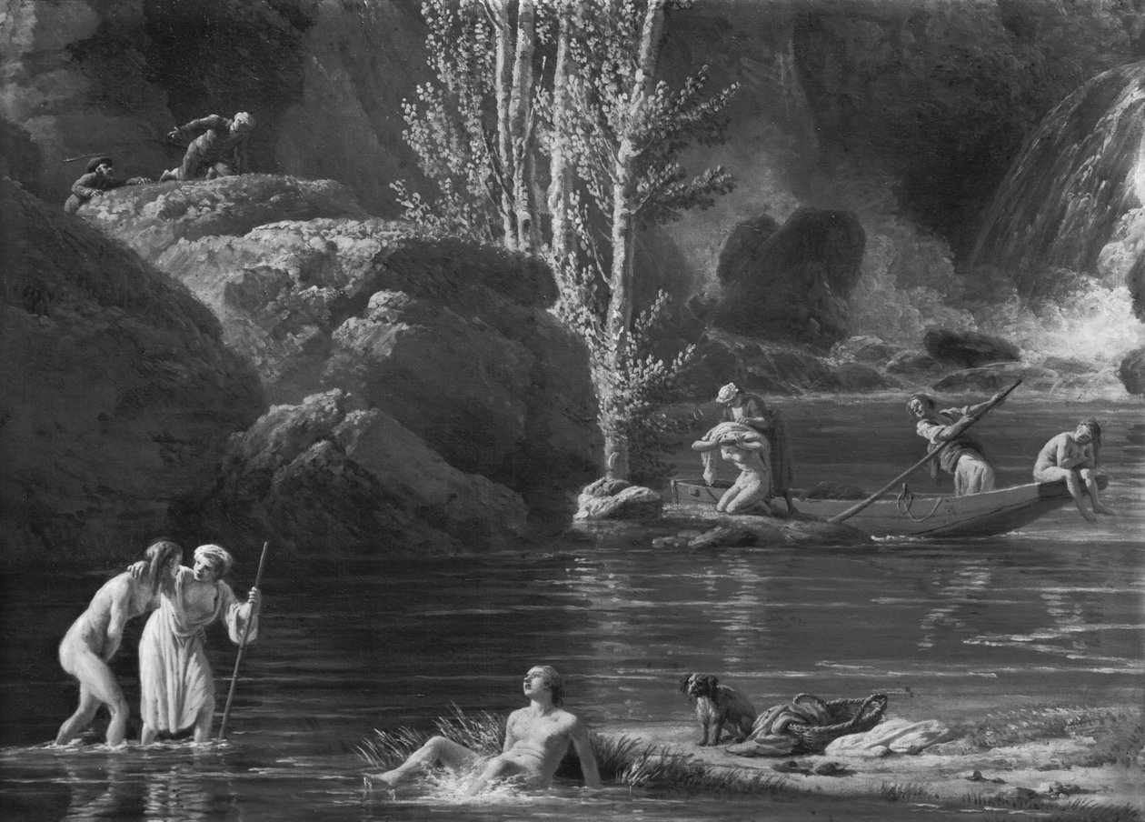 Morning, The Bathers (detail) by Claude Joseph Vernet