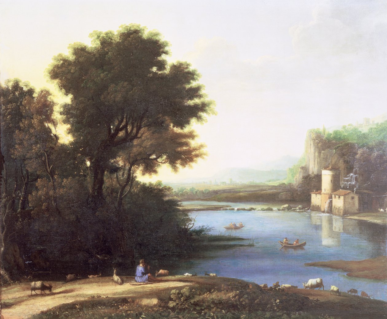 Italianate Landscape with a Goatherd Piping to his Goats by Claude Lorrain