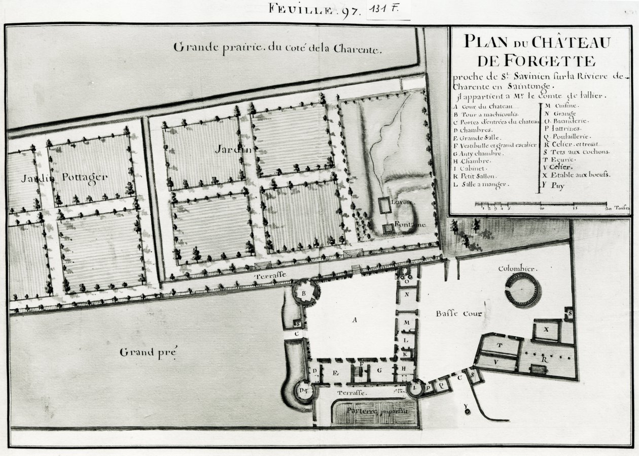 Plan of the Chateau de Forgette, near Saint-Savinien, from 