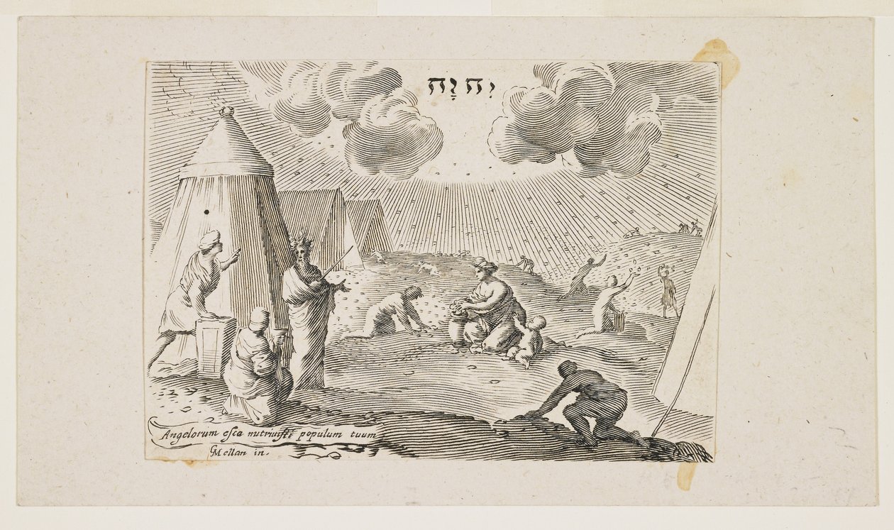 Israelites Gathering Manna by Claude Mellan