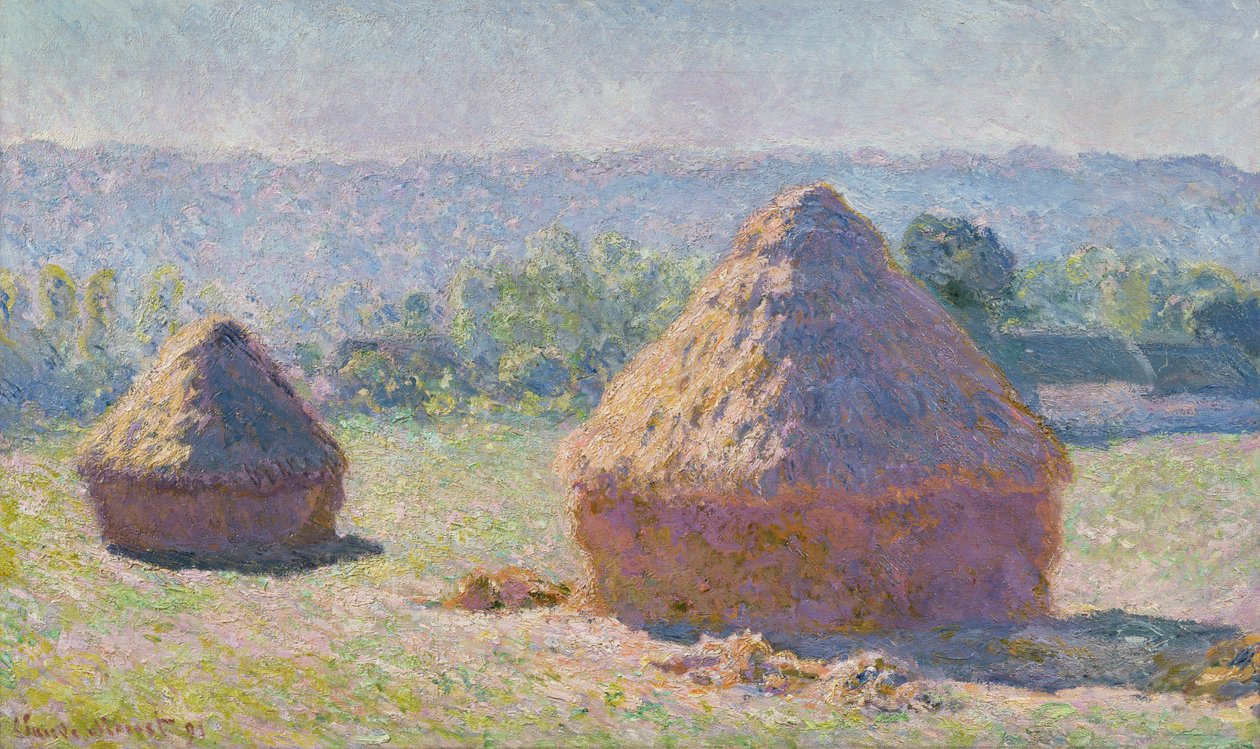 Grainstacks at the end of the Summer, Morning effect by Claude Monet