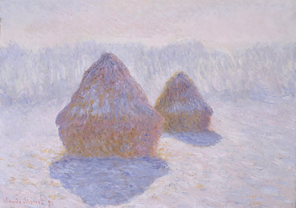 Haystacks (Effect of Snow and Sun) by Claude Monet
