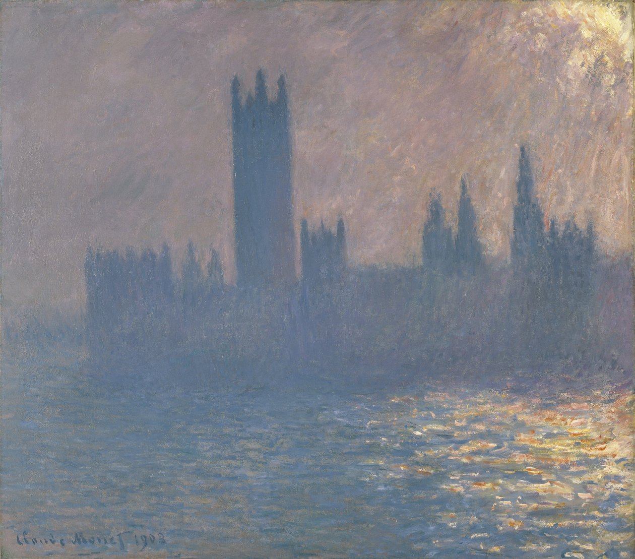 Houses of Parliament, Sunlight Effect by Claude Monet