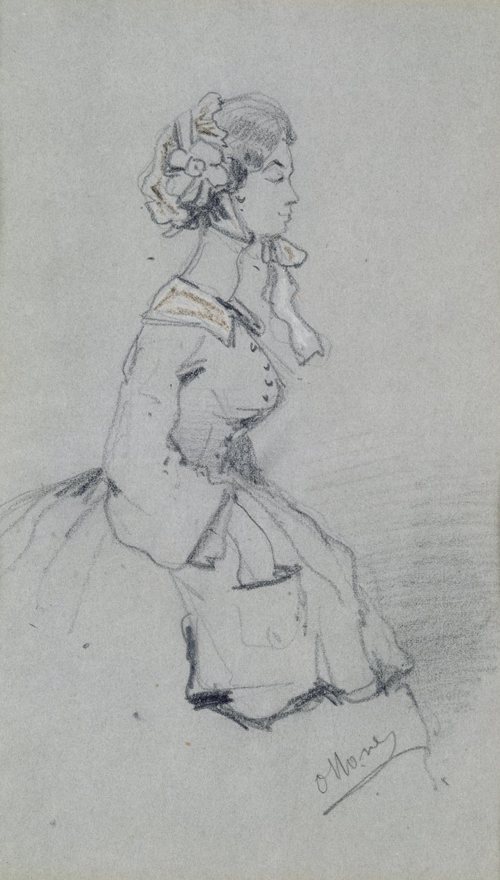 Young woman with a ribbon, 1857 by Claude Monet