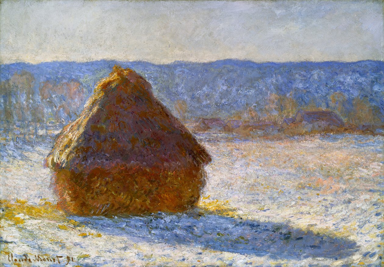Grainstack in the Morning Snow Effect by Claude Monet