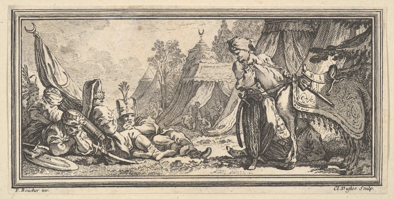 Turkish Soldiers Resting, 1746-47 by Claude Augustin Duflos