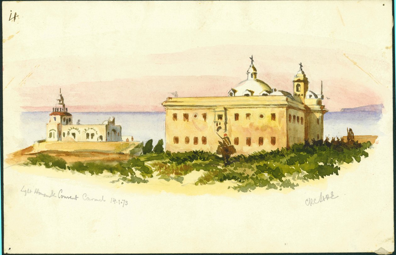 Light House and Convent, Carmel (1873) by Claude Conder
