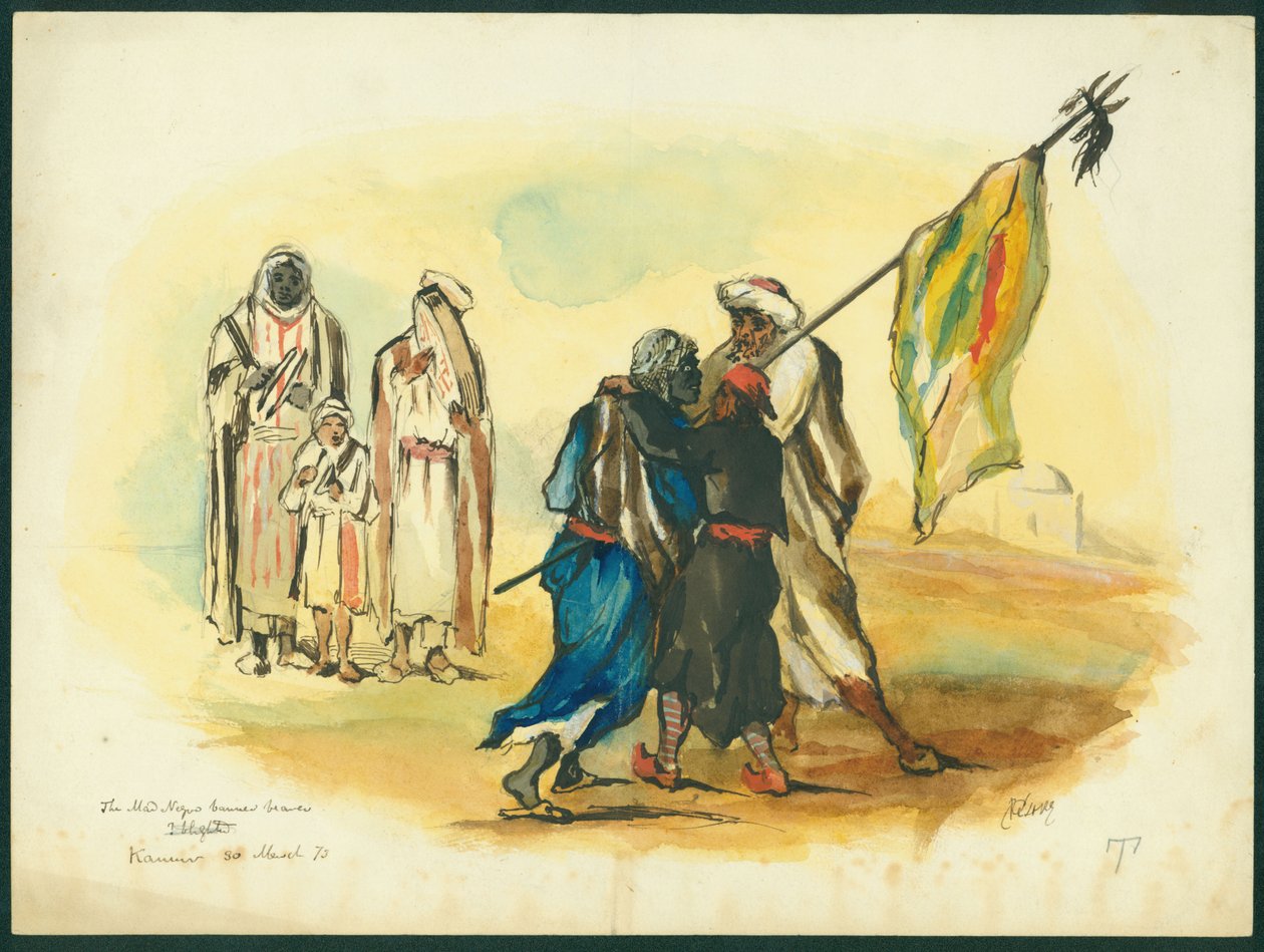 The Mad Black Banner Bearer, Kaumur, 1873 by Claude Conder