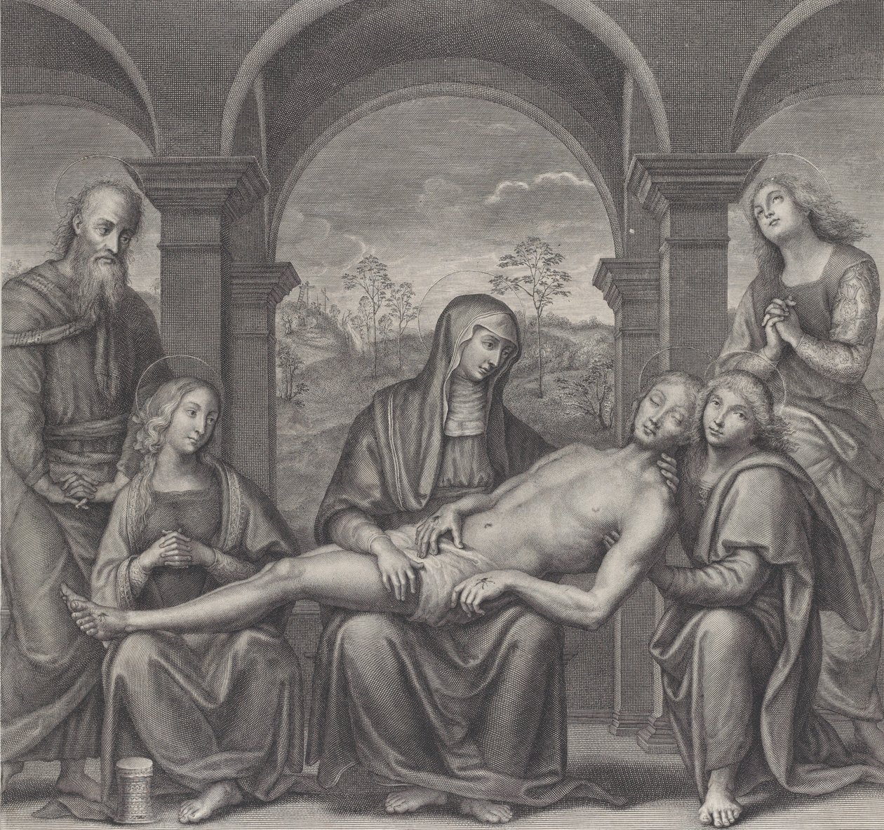 Christ in the Tomb, Resting Across the Virgin