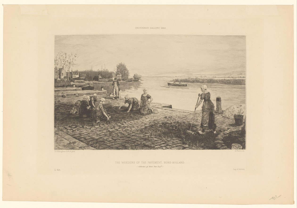 Women Weeding a Quay in North Holland by Claude Faivre