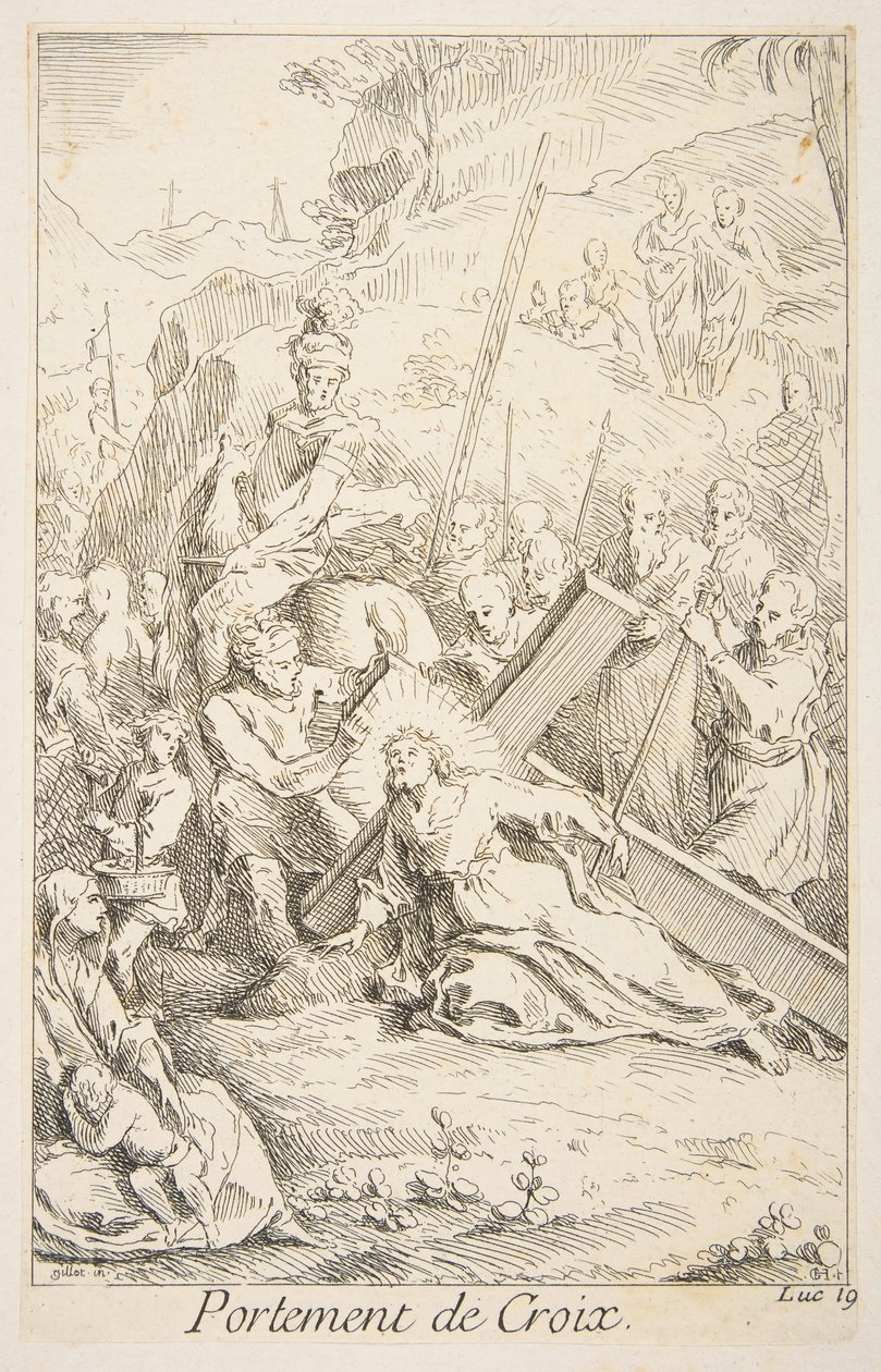 Carrying the Cross by Claude Gillot, Jacques Gabriel Huquier