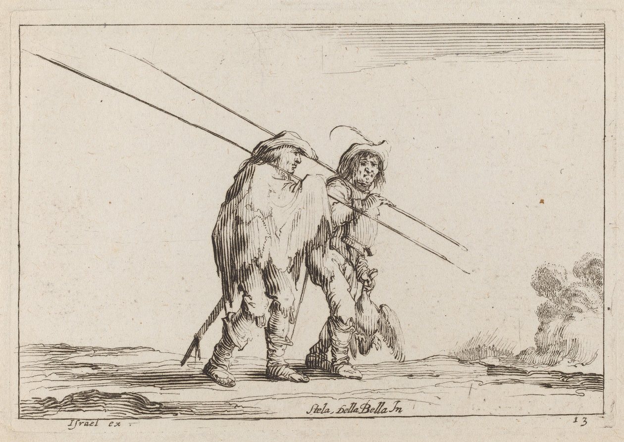 Two Pikemen Traveling on Foot by Claude Goyrand after Stefano Della Bella
