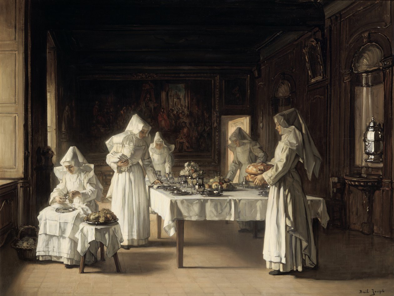 Dinner at the Hospice of Beaune, France by Claude Joseph Bail