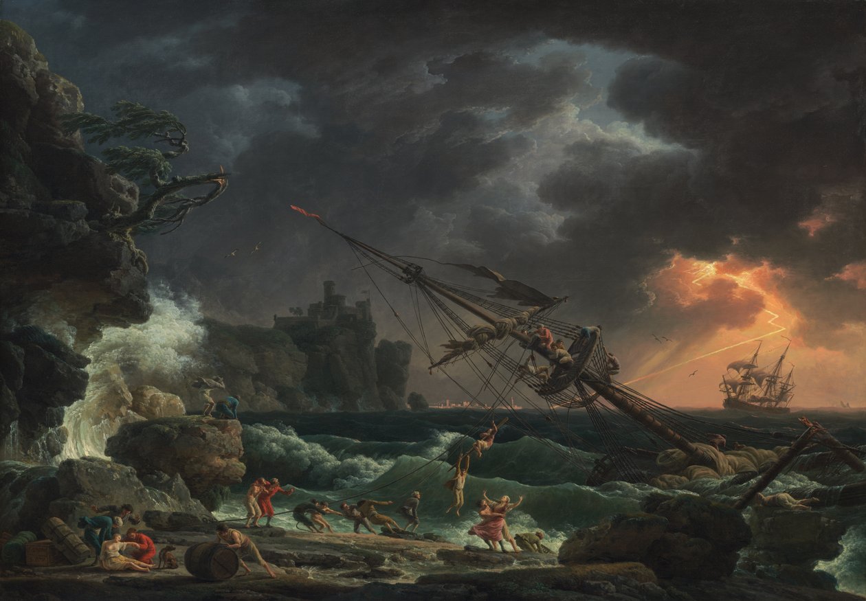 A Shipwreck in Stormy Seas by Claude Joseph Vernet