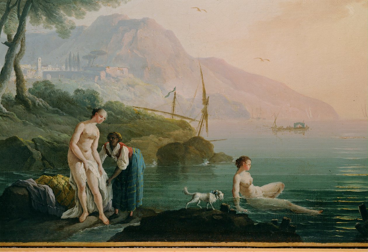 Bathing Girls at the Seashore by Claude Joseph Vernet