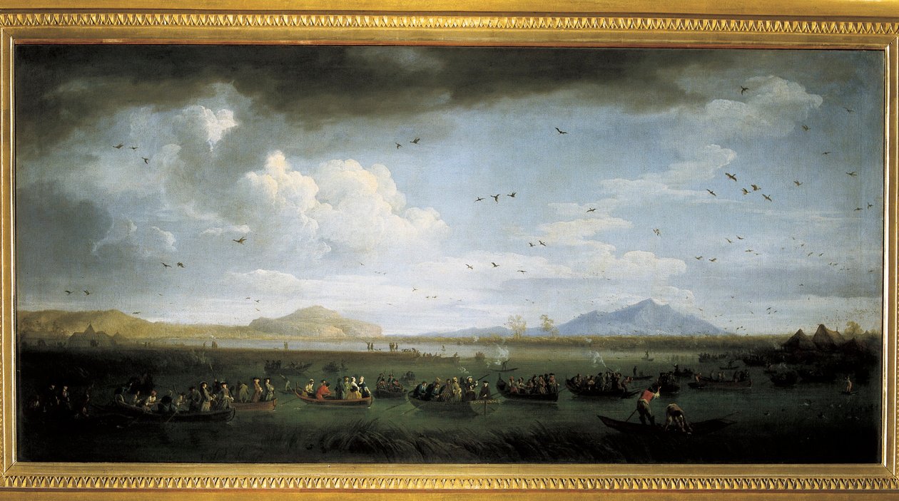 Charles de Bourbon hunting ducks at Lake Patria by Claude Joseph Vernet