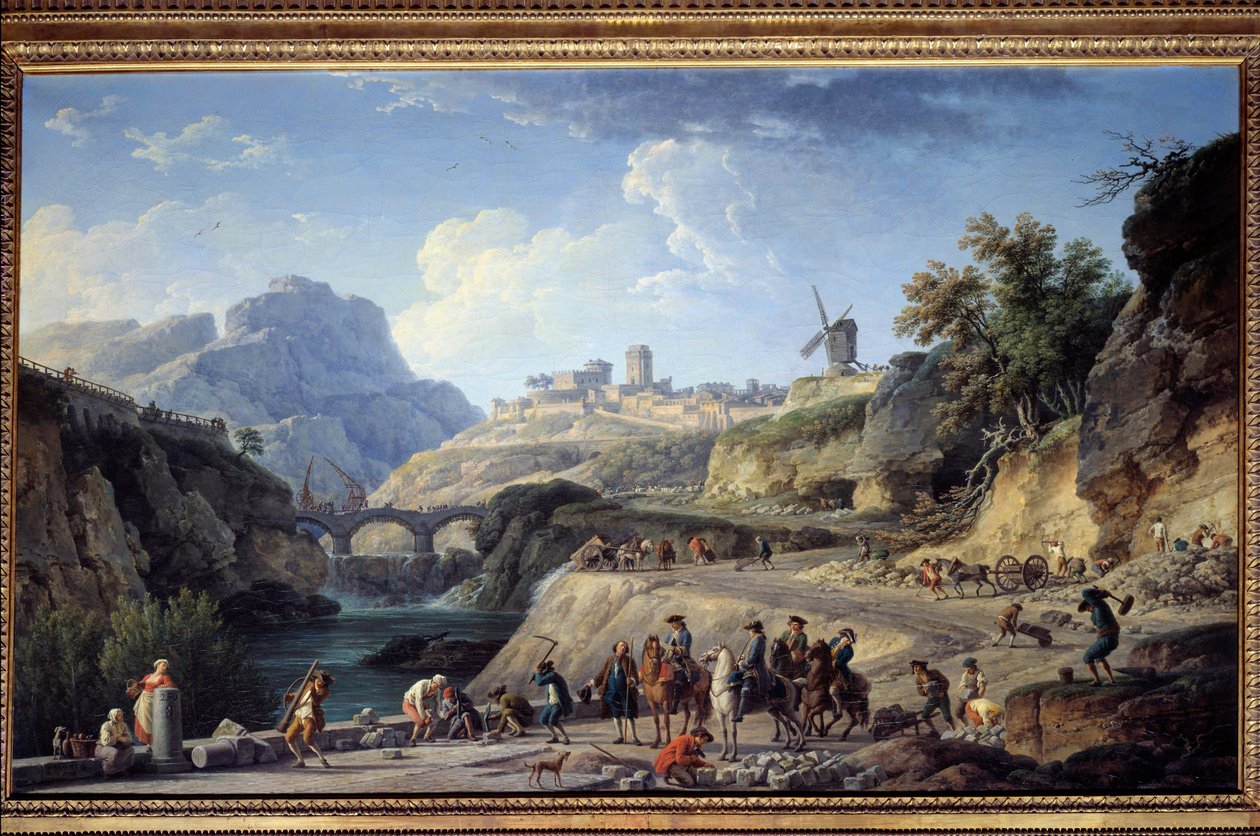 Construction of a Large Road by Claude Joseph Vernet