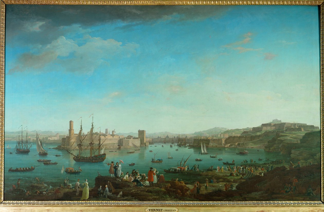 The Entrance of the Port of Marseilles by Claude Joseph Vernet