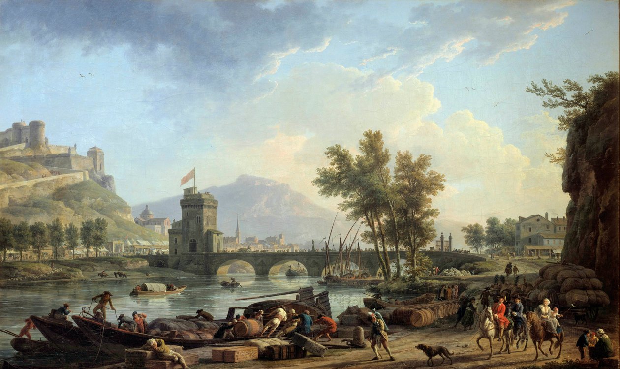 The Approaches of a Drill in 1774. Painting by Joseph Vernet (1714-1789) 1774. Montpellier, Musee Fabre by Claude Joseph Vernet